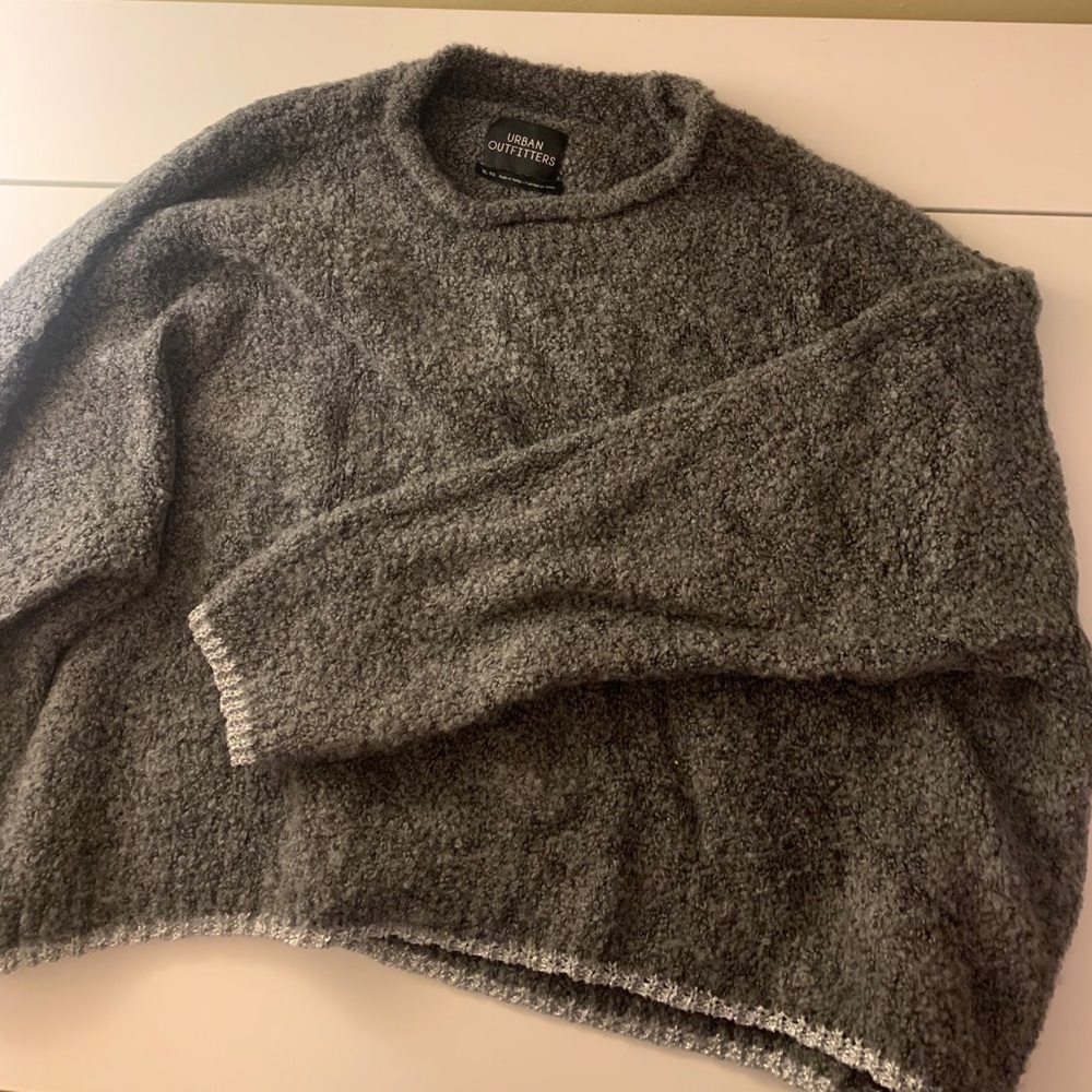 urban outfitters fuzzy grey sweater